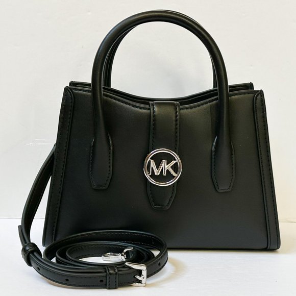 Michael Kors Gabby Small Satchel Top Zip Shoulder Crossbody Bag Black - Picture 1 of 12